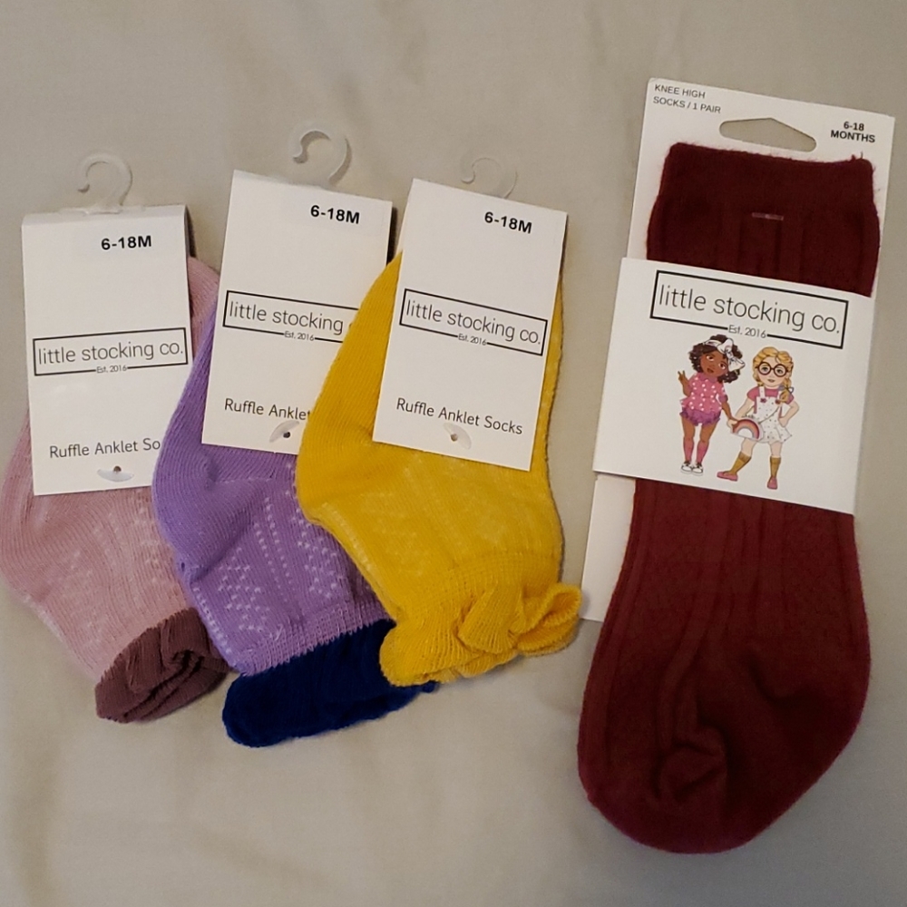 Ruffle anklet socks & knee high socks (6-18 months